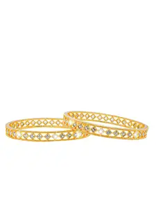 Shining Jewel - By Shivansh Set Of 2 Gold-Plated & AD-Studded Bangles