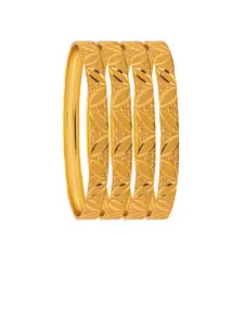 Shining Jewel - By Shivansh Set Of 4  Gold-Plated Gold-Toned Bangle