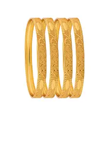 Shining Jewel - By Shivansh Women Set Of 4 Gold-Plated Bangles