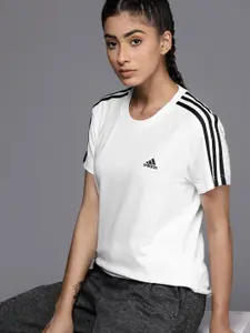 ADIDAS 3-Stripes Detail Pure Cotton Slim Fit T-shirt