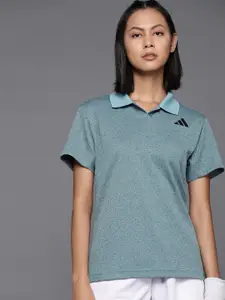 ADIDAS Printed Freelift Polo Collar T-shirt