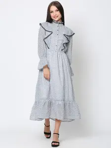 DRIRO Women Ruffle A-Line Dress