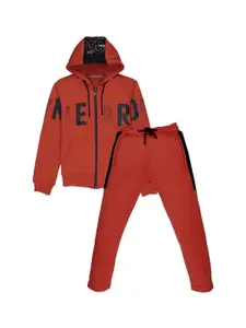 Status Quo Boys Orange & Black Printed Tracksuits