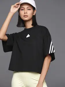 ADIDAS 3-Striped Extended Sleeves Pure Cotton Oversized T-shirt