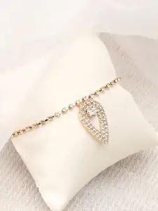 SOHI Women Gold-Plated & White Charm Bracelet