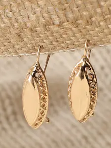 SOHI Gold-Toned Contemporary Drop Earrings