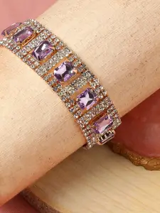 SOHI Women Gold Plated & Purple Wraparound Bracelet