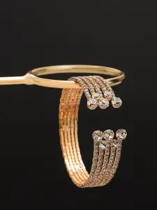 SOHI Women Gold-Plated & White Wraparound Bracelet