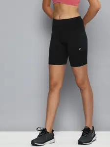 HRX by Hrithik Roshan Women Black Skinny Fit High-Rise Sports Shorts