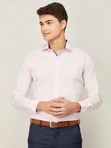 CODE by Lifestyle Men Pink Solid Cotton Slim Fit Formal Shirt