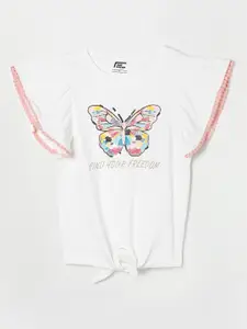 Fame Forever by Lifestyle Girls White Printed Pure Cotton T-shirt