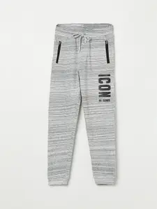 Fame Forever by Lifestyle Boys Grey & White Printed Cotton Joggers