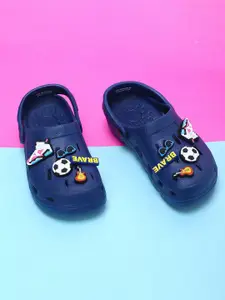 Fame Forever by Lifestyle Boys Navy Blue Self Design Clogs