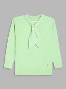ELLE Girls Sea Green Cotton Pullover