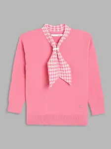 ELLE Girls Pink & White Cotton Pullover