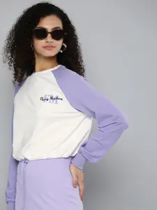 Flying Machine Women Printed Lightweight Colourblocked Sweatshirt