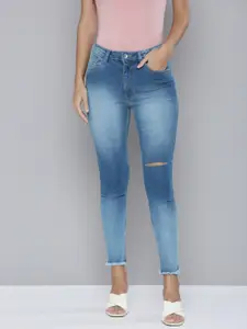 Flying Machine Women Blue Twiggy Super Skinny Fit High-Rise Heavy Fade Stretchable Jeans