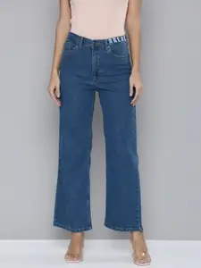 Flying Machine Women Blue Straight Fit High-Rise Stretchable Jeans