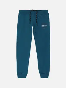 DYCA Boys Teal Blue Solid Cotton Joggers