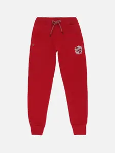 PROTEENS Boys Maroon Solid Regular Fit Cotton Joggers