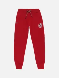 PROTEENS Boys Maroon Solid Cotton Joggers