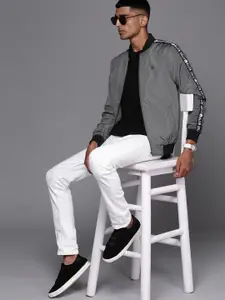 Allen Solly Sport Men Grey Solid Bomber Jacket