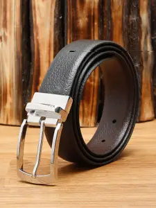 LOUIS STITCH Men Black & Brown Solid Leather Formal Belt