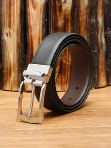 LOUIS STITCH Men Black & Brown Leather Reversible Formal Belt