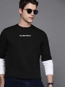 Allen Solly Sport Men Black & White Brand Logo Printed Sweatshirt