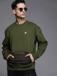 Allen Solly Tribe Round Neck Long Sleeves Sweatshirt With Contrast Kangaroo Pocket