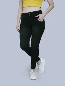 FCK-3 Women Olive Green Hottie High-Rise Light Fade Stretchable Jeans