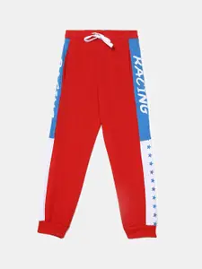 V-Mart Boys Red Printed Cotton Single Cotton Joggers
