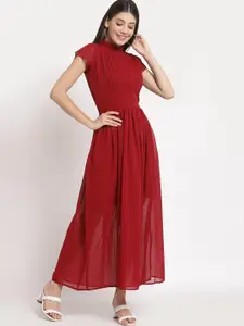 aayu Women Red Georgette Maxi Dress