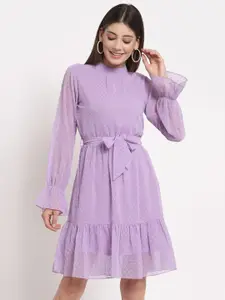 aayu Women Lavender Georgette Dress