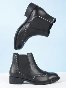Roadster Women Black Solid Chelsea Boots