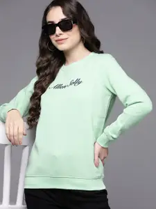 Allen Solly Woman Women Mint Green Printed Sweatshirt