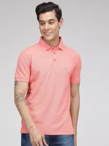 SPORTO Men Pink Polo Collar T-shirt