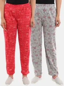 V-Mart Women Pack Of 2 Printed Cotton Lounge Pants