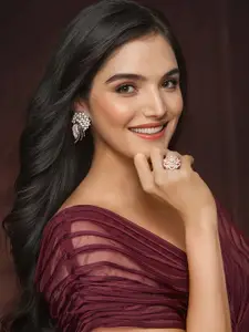 Priyaasi Silver-Plating Contemporary Studs Earrings