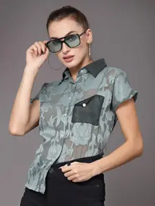 KASSUALLY Women Green Floral Printed Casual Shirt