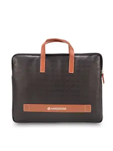 Harissons Unisex Black & Brown Textured Laptop Sleeve