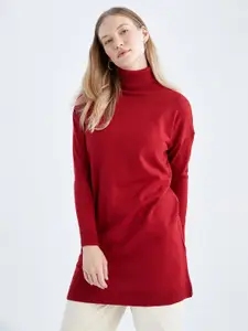 DeFacto Women Red Longline Pullover