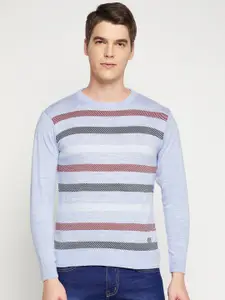 Duke Men Blue & Red Striped Pullover
