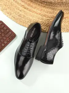 INVICTUS Men Black Solid Formal Derbys