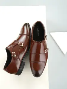 INVICTUS Men Brown Solid Monk Shoes
