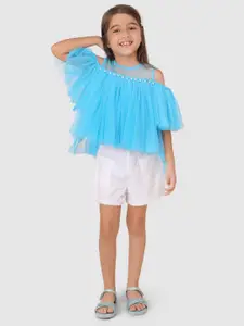 Jelly Jones Blue Ruffles Net Top