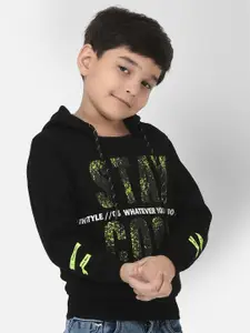 Crimsoune Club Boys Black Hooded Sweatshirt