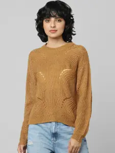 ONLY Women Brown Solid Pullover