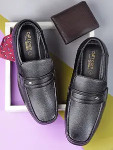 Action Men Black Solid Formal Slip-On Shoes