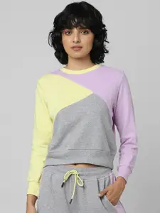 ONLY Women Multicoloured Colourblocked Sweatshirt